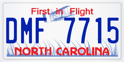 NC license plate DMF7715