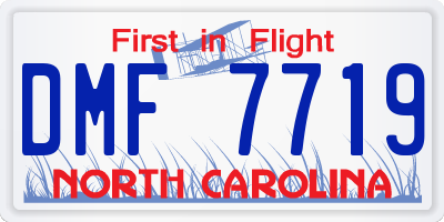 NC license plate DMF7719