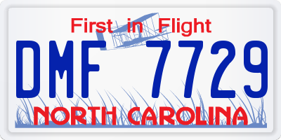 NC license plate DMF7729