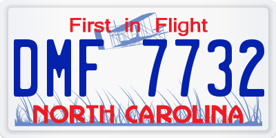NC license plate DMF7732