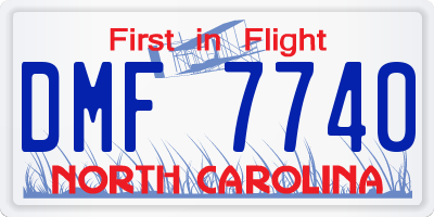 NC license plate DMF7740