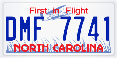 NC license plate DMF7741