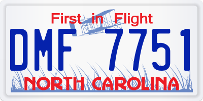 NC license plate DMF7751