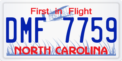 NC license plate DMF7759