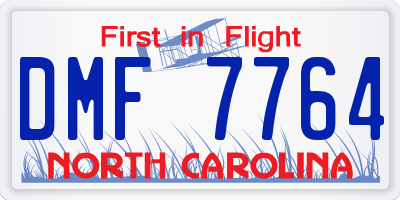 NC license plate DMF7764