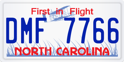 NC license plate DMF7766