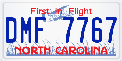 NC license plate DMF7767