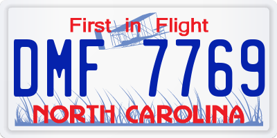 NC license plate DMF7769