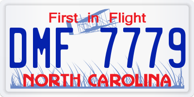 NC license plate DMF7779