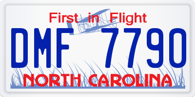 NC license plate DMF7790