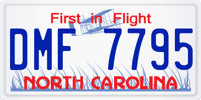 NC license plate DMF7795