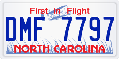NC license plate DMF7797