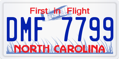 NC license plate DMF7799