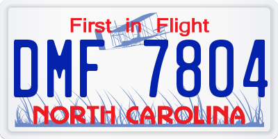 NC license plate DMF7804
