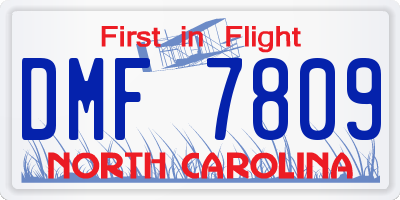 NC license plate DMF7809