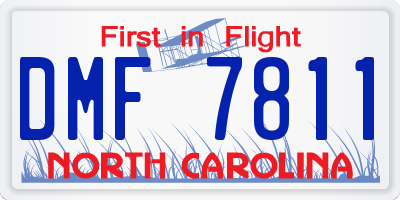 NC license plate DMF7811