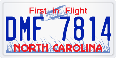 NC license plate DMF7814