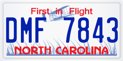NC license plate DMF7843