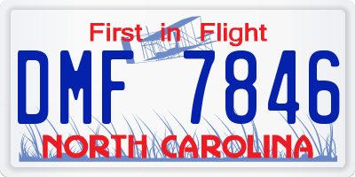 NC license plate DMF7846