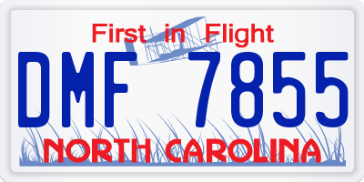 NC license plate DMF7855