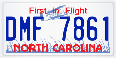 NC license plate DMF7861