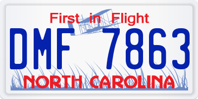 NC license plate DMF7863