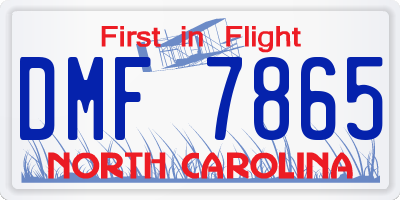 NC license plate DMF7865