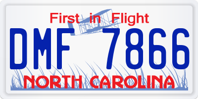 NC license plate DMF7866
