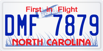 NC license plate DMF7879