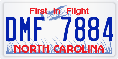 NC license plate DMF7884