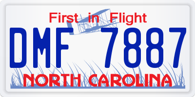NC license plate DMF7887