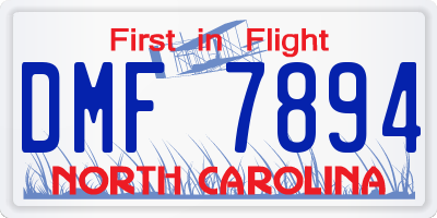 NC license plate DMF7894