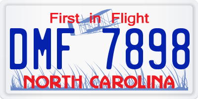 NC license plate DMF7898