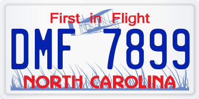 NC license plate DMF7899