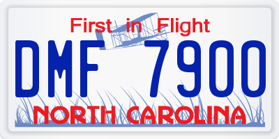 NC license plate DMF7900