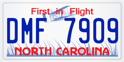 NC license plate DMF7909