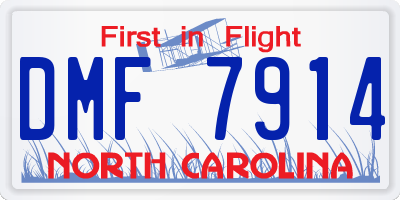 NC license plate DMF7914