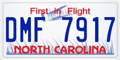 NC license plate DMF7917