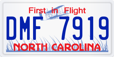 NC license plate DMF7919