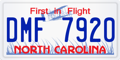 NC license plate DMF7920