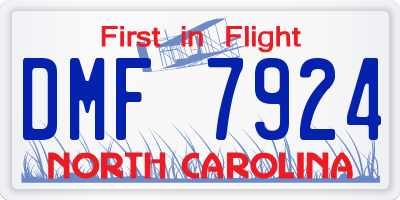 NC license plate DMF7924