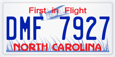 NC license plate DMF7927