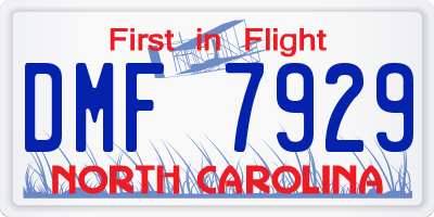 NC license plate DMF7929