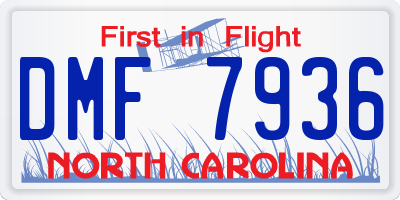 NC license plate DMF7936