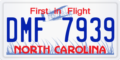 NC license plate DMF7939