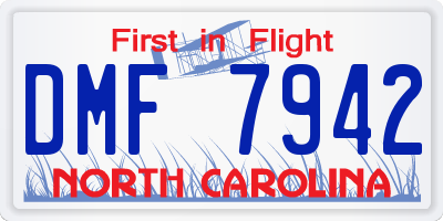 NC license plate DMF7942