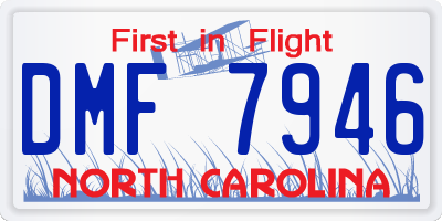 NC license plate DMF7946