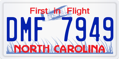 NC license plate DMF7949