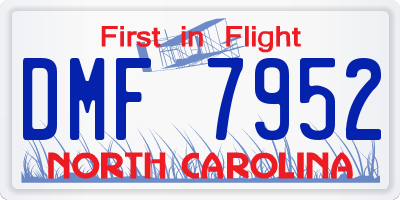 NC license plate DMF7952