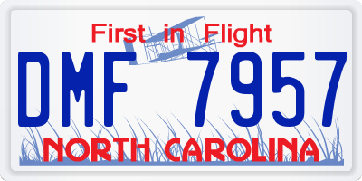 NC license plate DMF7957